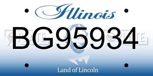 BG95934 Illinois License Plate