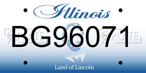 BG96071 Illinois License Plate