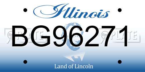 BG96271 Illinois License Plate