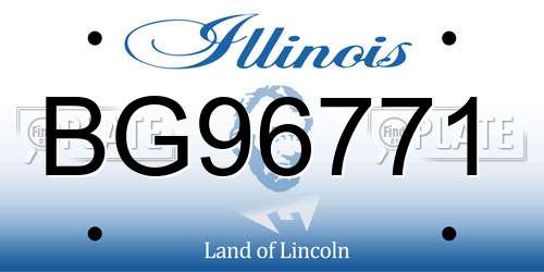 BG96771 Illinois License Plate