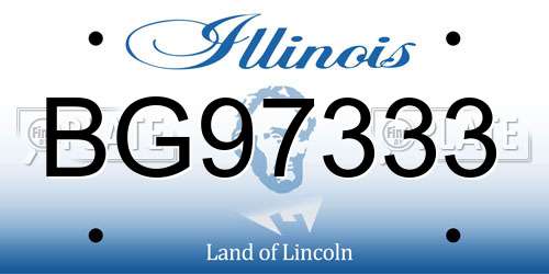 BG97333 Illinois License Plate