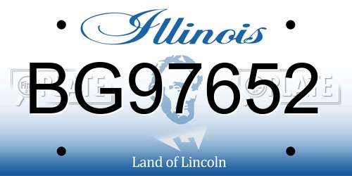 BG97652 Illinois License Plate