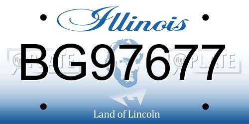 BG97677 Illinois License Plate