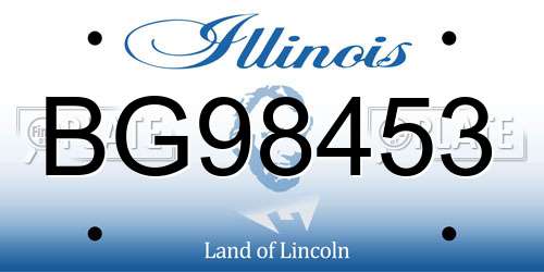 BG98453 Illinois License Plate
