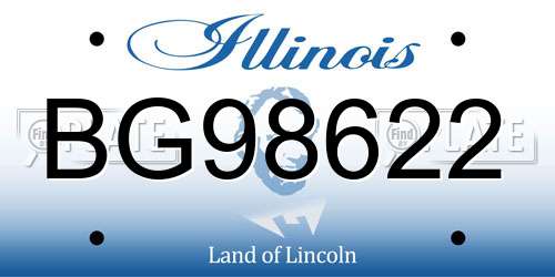 BG98622 Illinois License Plate