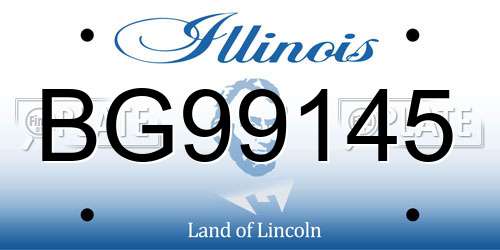 BG99145 Illinois License Plate