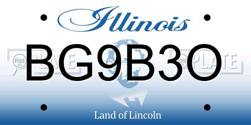 BG9B3O Illinois License Plate