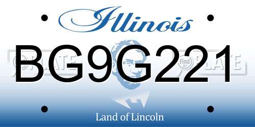 BG9G221 Illinois License Plate