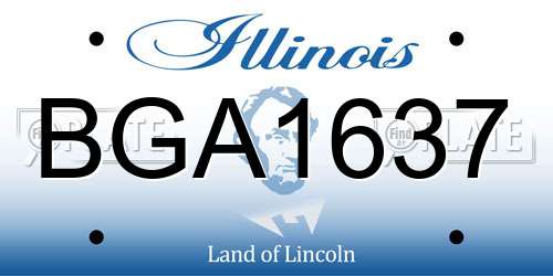 BGA1637 Illinois License Plate