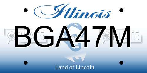 BGA47M Illinois License Plate