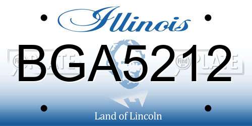 BGA5212 Illinois License Plate