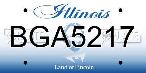 BGA5217 Illinois License Plate