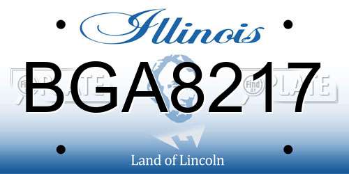 BGA8217 Illinois License Plate