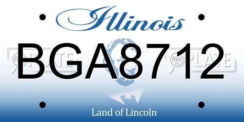 BGA8712 Illinois License Plate