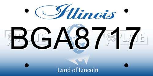 BGA8717 Illinois License Plate