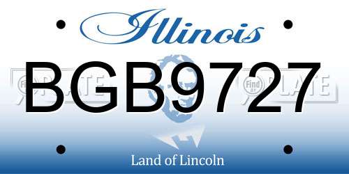 BGB9727 Illinois License Plate