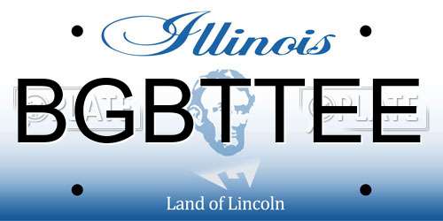 BGBTTEE Illinois License Plate