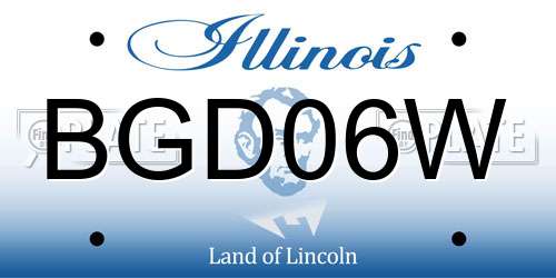 BGD06W Illinois License Plate