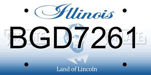 BGD7261 Illinois License Plate
