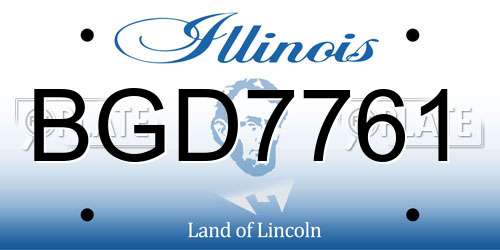 BGD7761 Illinois License Plate