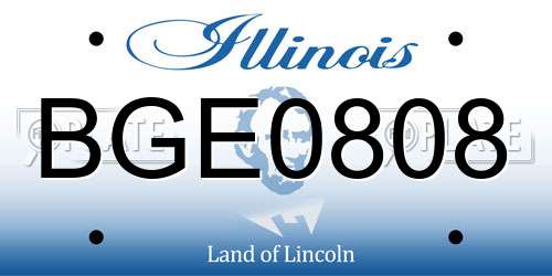 BGE0808 Illinois License Plate