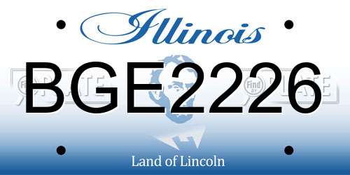 BGE2226 Illinois License Plate