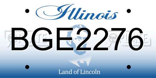 BGE2276 Illinois License Plate