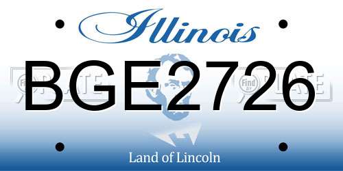 BGE2726 Illinois License Plate