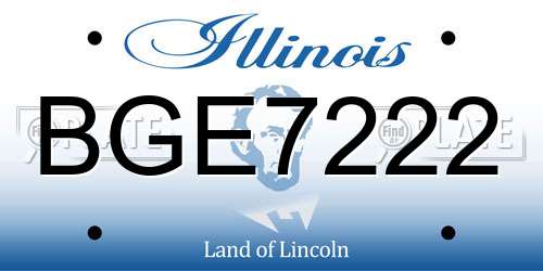 BGE7222 Illinois License Plate