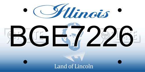 BGE7226 Illinois License Plate
