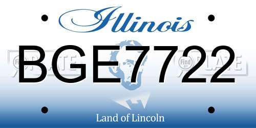 BGE7722 Illinois License Plate