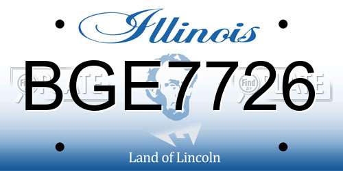 BGE7726 Illinois License Plate