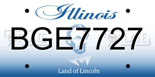 BGE7727 Illinois License Plate