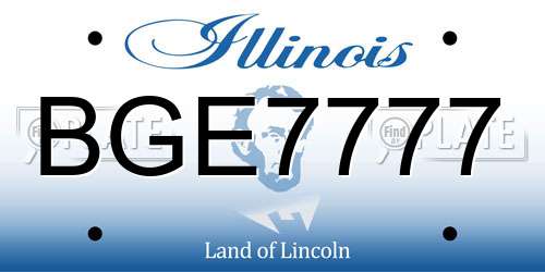 BGE7777 Illinois License Plate