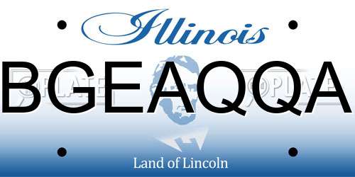 BGEAQQA Illinois License Plate