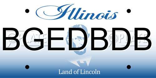 BGEDBDB Illinois License Plate