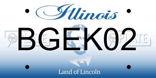 BGEK02 Illinois License Plate