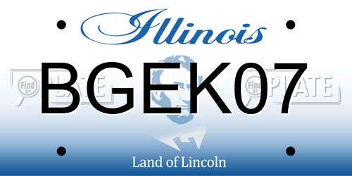 BGEK07 Illinois License Plate