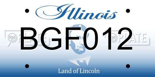 BGF012 Illinois License Plate