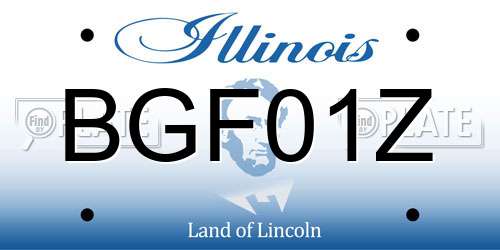 BGF01Z Illinois License Plate