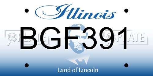 BGF391 Illinois License Plate