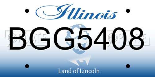 BGG5408 Illinois License Plate