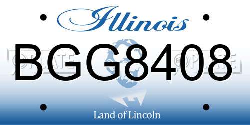 BGG8408 Illinois License Plate