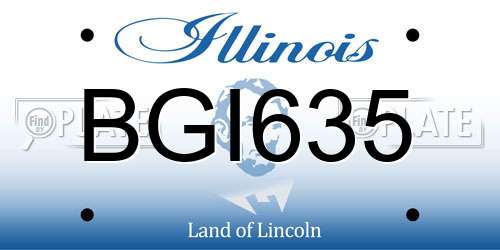 BGI635 Illinois License Plate