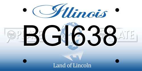 BGI638 Illinois License Plate