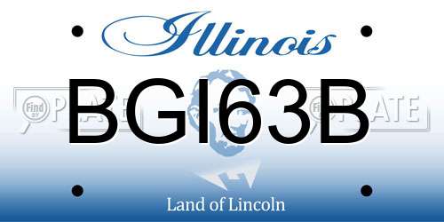 BGI63B Illinois License Plate