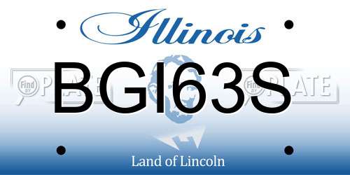 BGI63S Illinois License Plate