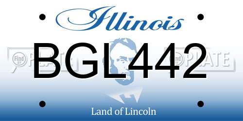 BGL442 Illinois License Plate