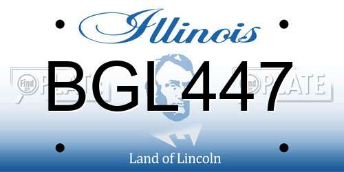 BGL447 Illinois License Plate