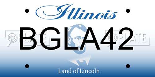 BGLA42 Illinois License Plate
